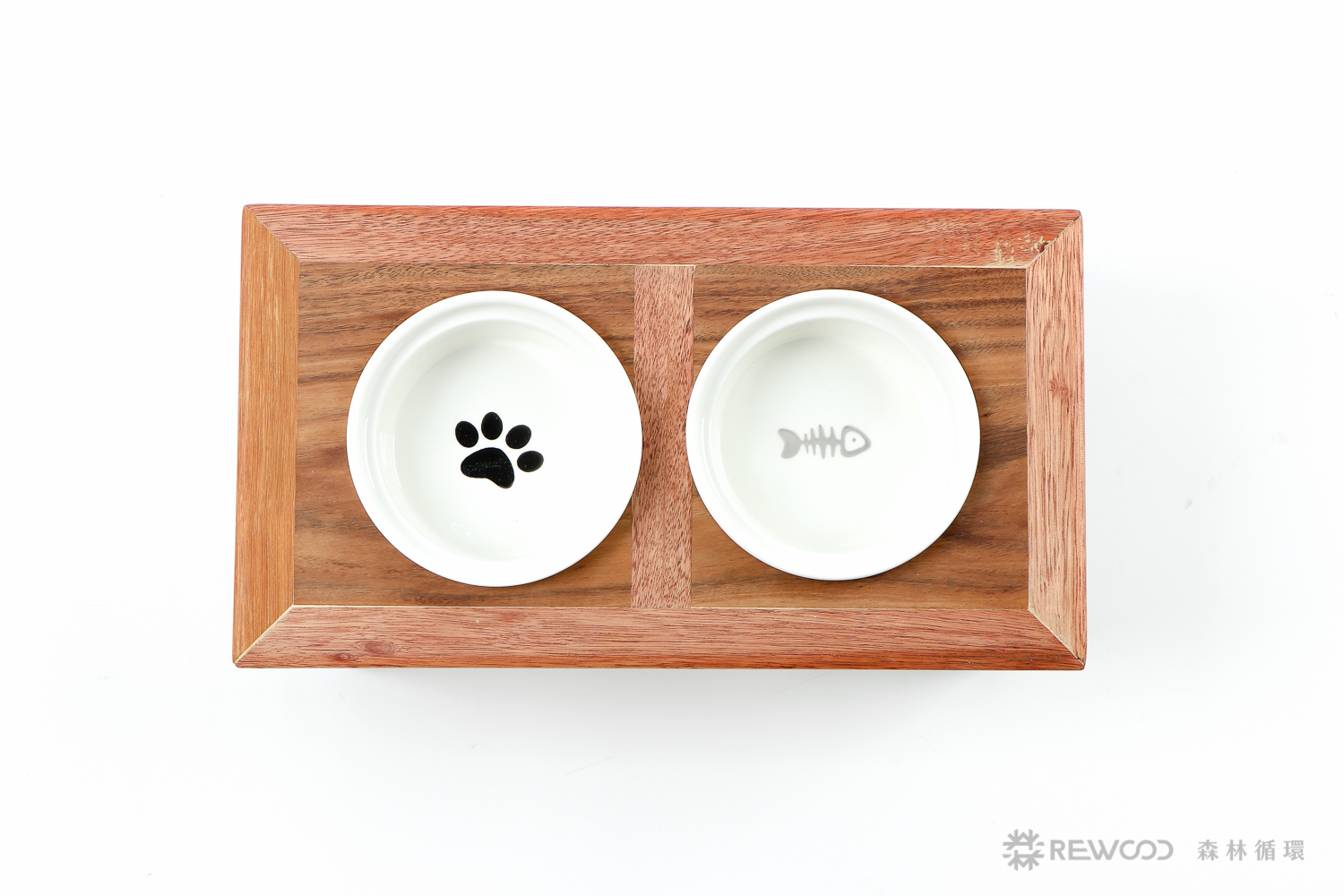 【預購】永續斷棒系列-寵物碗盤架組(陶瓷碗)