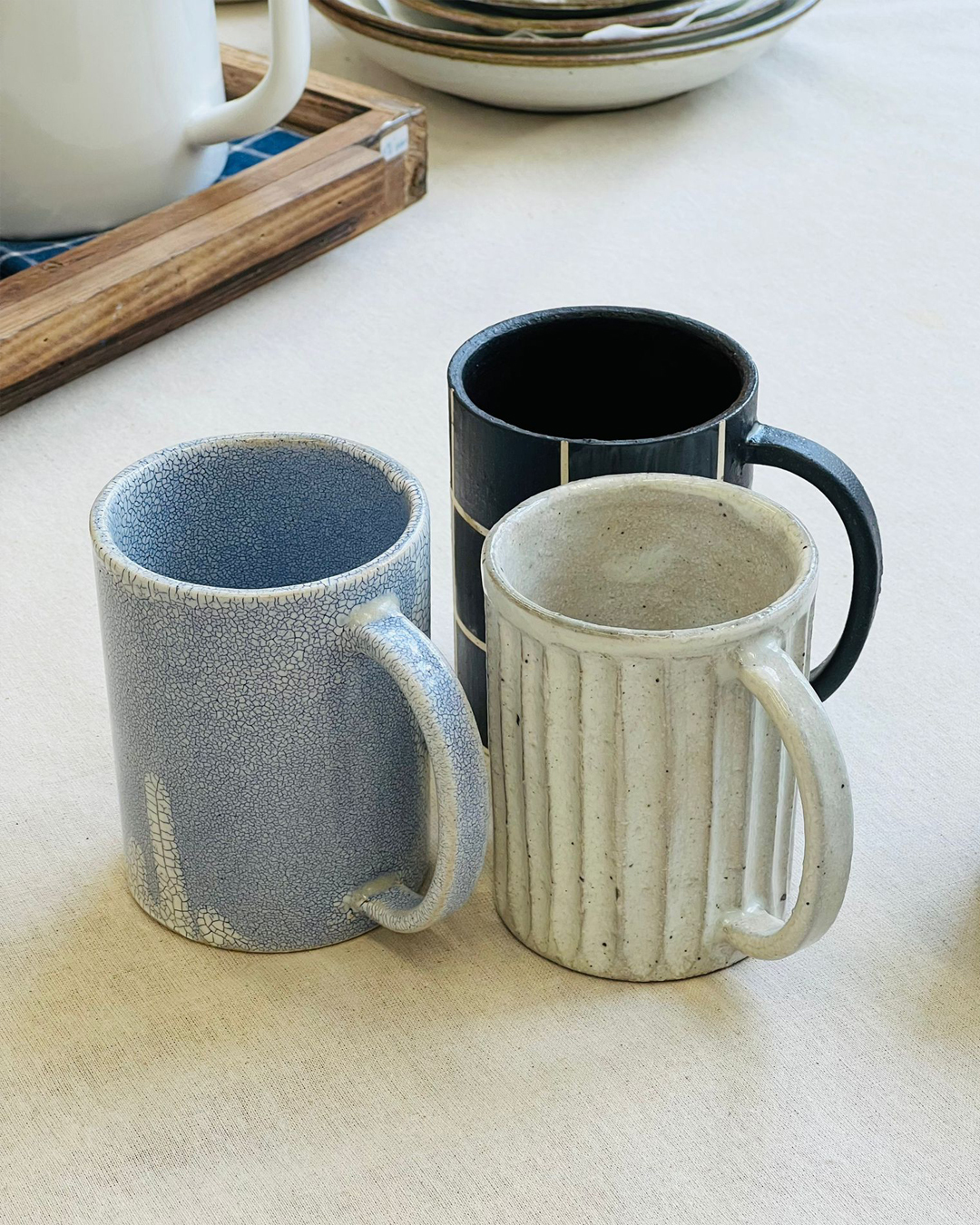 手工陶器 兵山窯 馬克杯 吳須藍｜UPRODUCTS