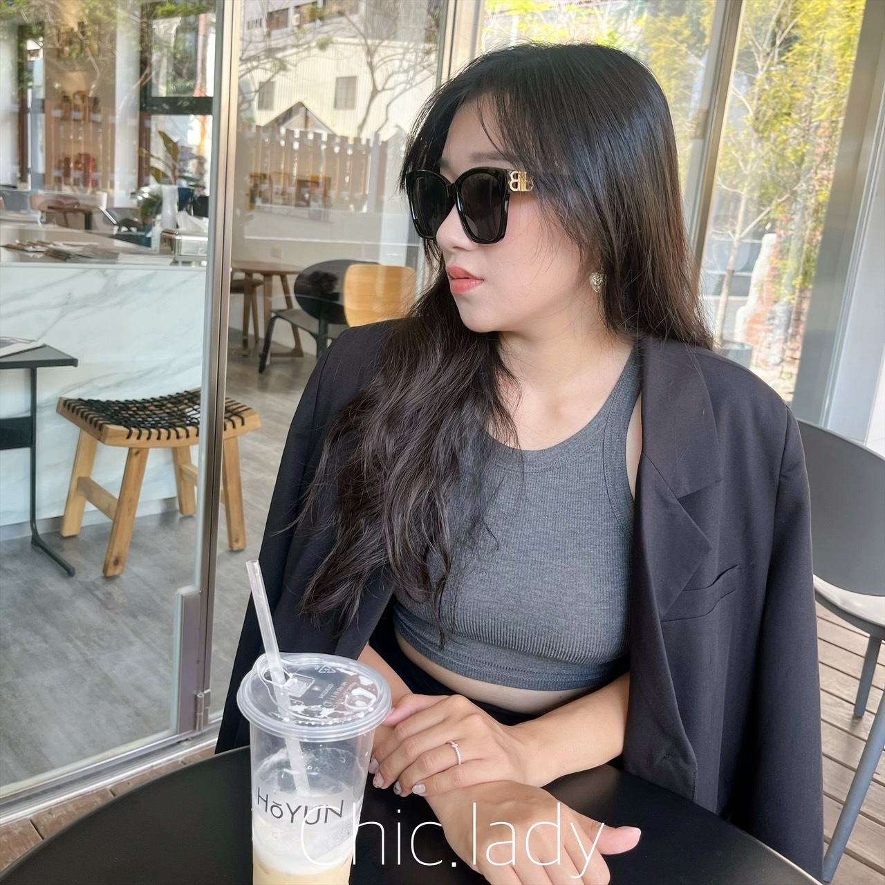 金屬雙B大鏡面墨鏡🕶️