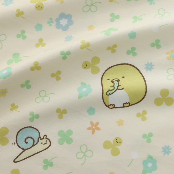 角落小夥伴床包兩用被組｜精梳棉｜角落幸運草 米