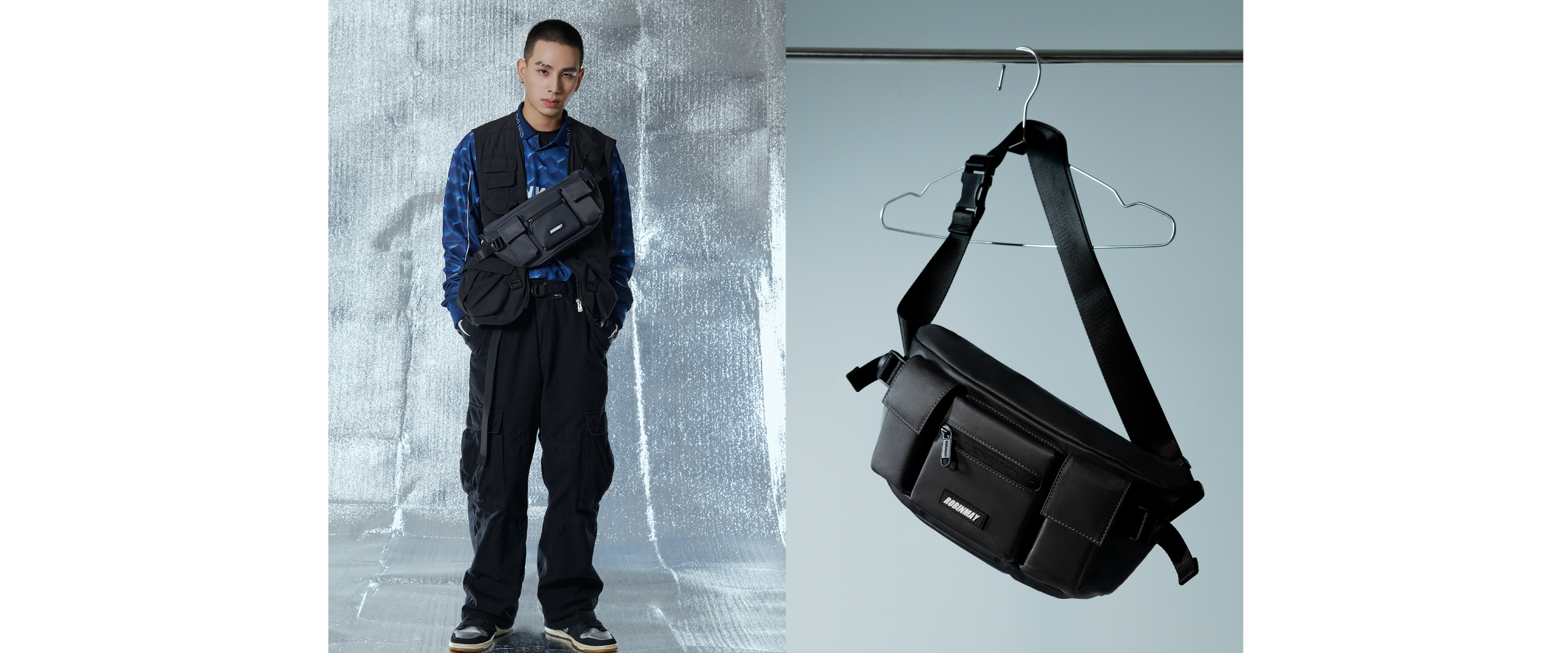 露營用輕便小包推薦，男用尼龍包- 坦克胸包。