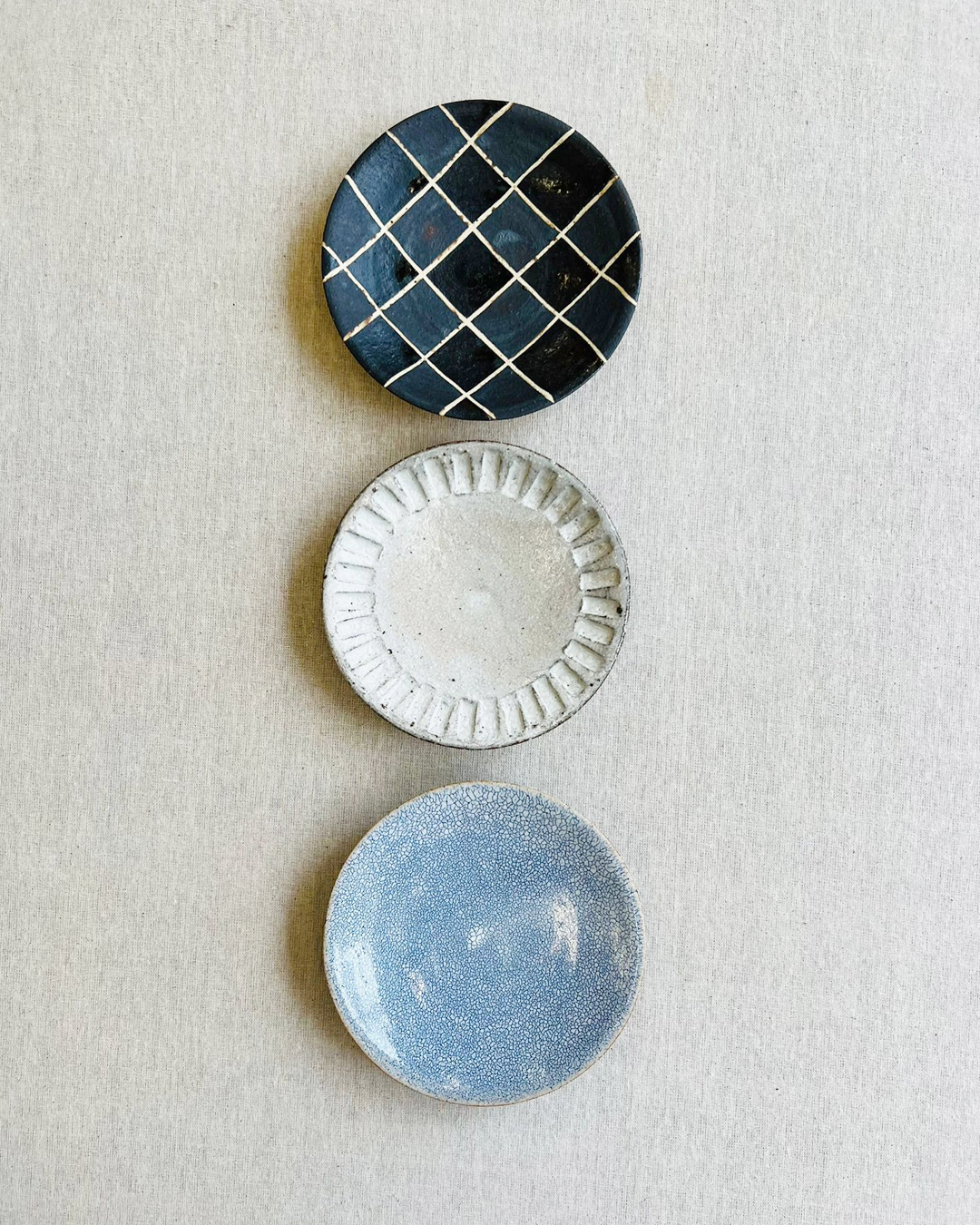 手工陶器 兵山窯 小圓皿 吳須藍｜UPRODUCTS