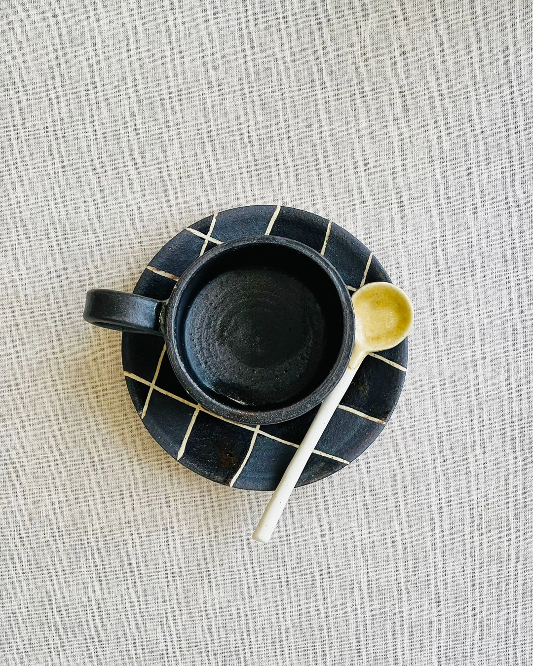 手工陶器 兵山窯 小圓皿 市松｜UPRODUCTS