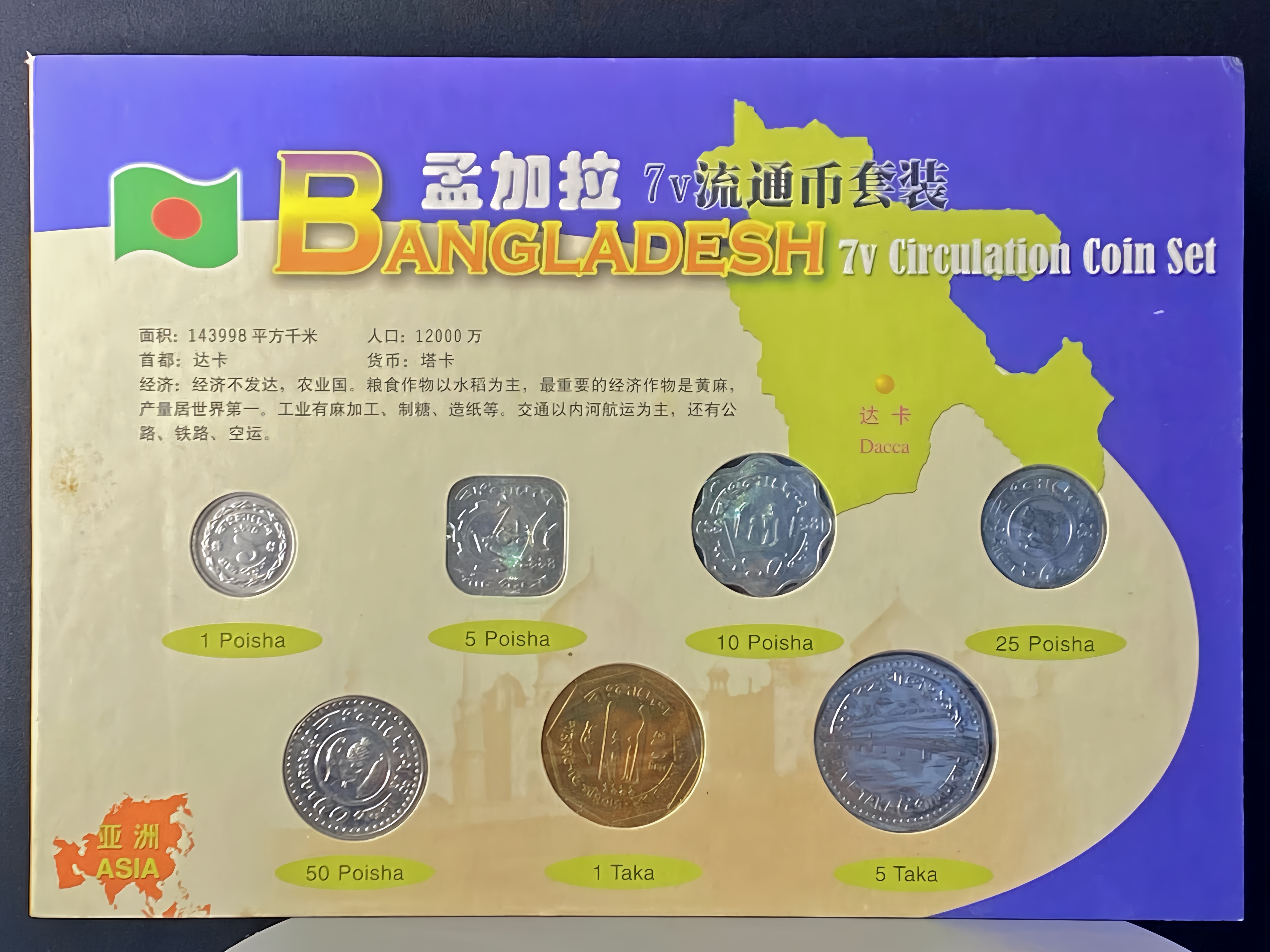 孟加拉硬幣套裝 七枚壹套 亞洲錢幣