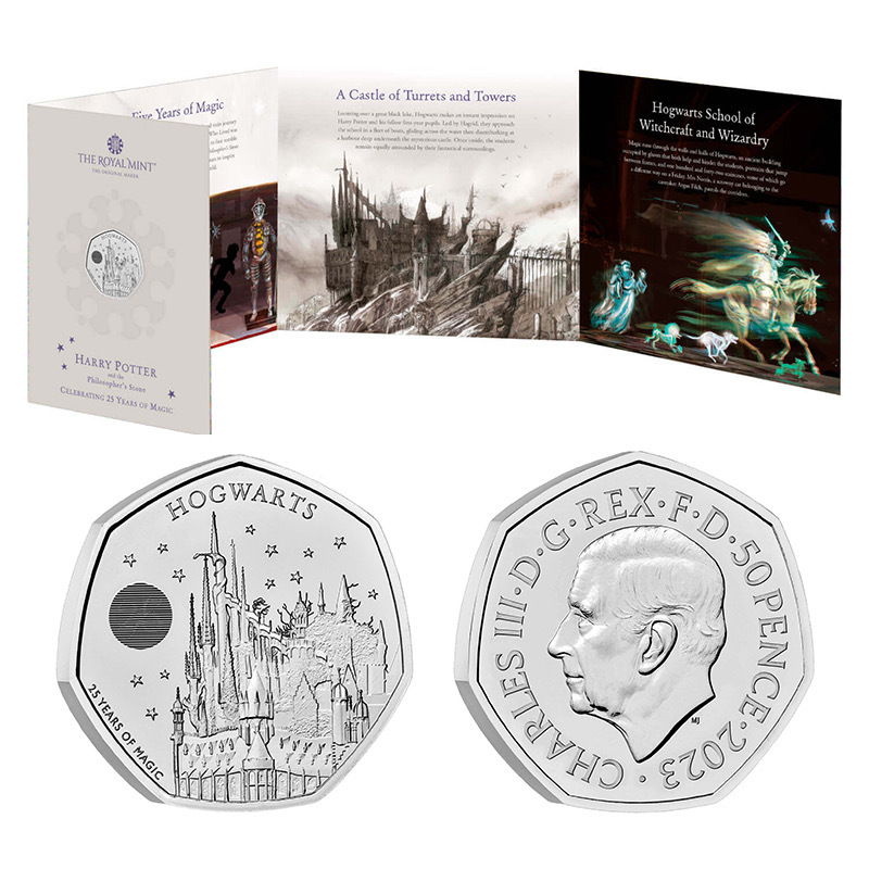 哈利波特系列2023年霍格沃茨學校50便士合金紀念幣