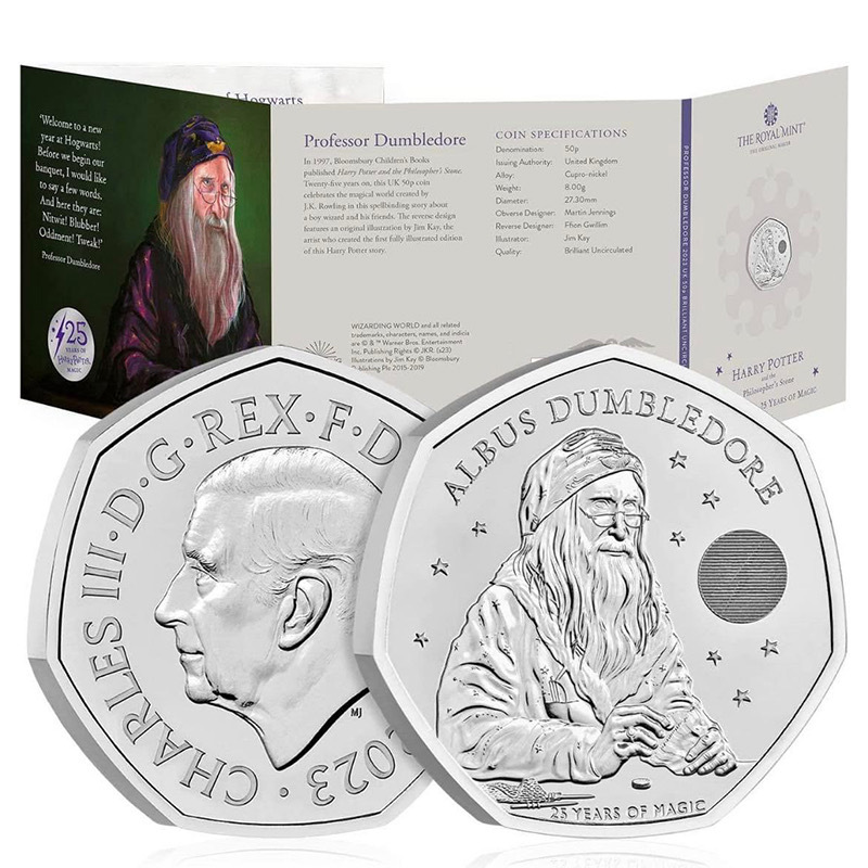 哈利波特系列2023年鄧多利多50便士合金紀念幣