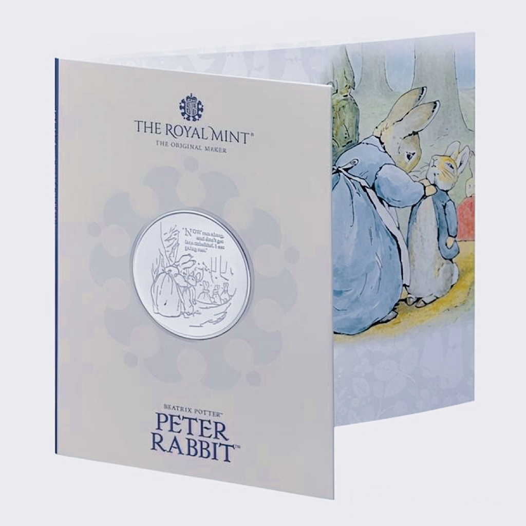 英國2021年節日禮物彼得兔铜镍合金紀念幣1枚