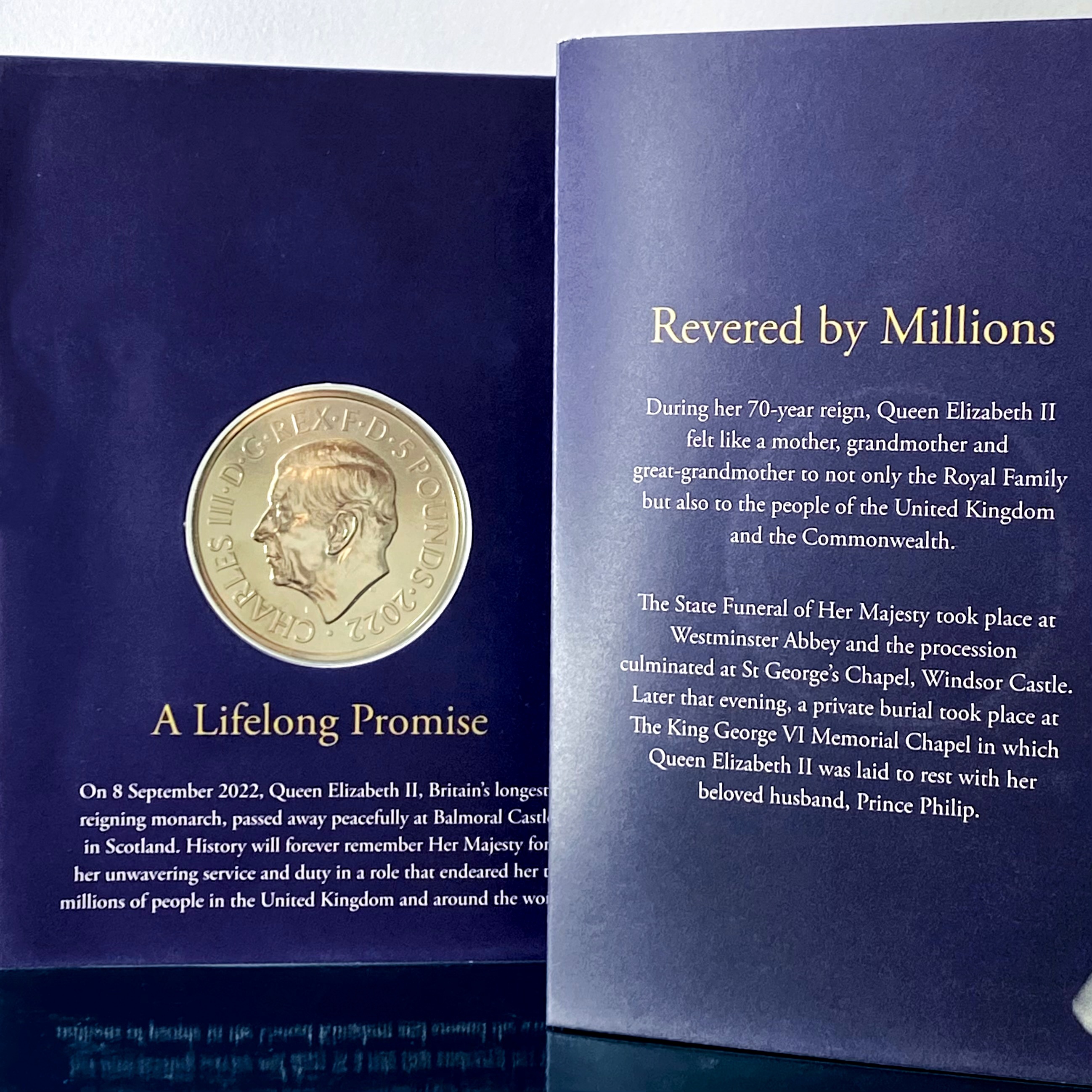 2022查理斯王紀念伊麗莎白女王去世5£合金紀念幣