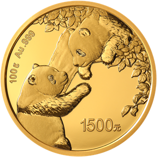 2023版熊貓貴金屬紀念幣100克圓形金質紀念幣