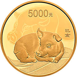 2019中國己亥（豬）年金銀紀念幣500克圓形金質紀念幣