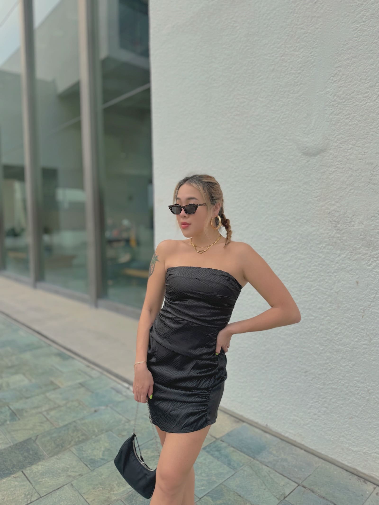 暗黑斑馬紋🦓絲綢平口洋裝