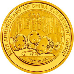 2013中國光大集團成立30周年熊貓加字金銀紀念幣1-4盎司圓形金質紀念幣