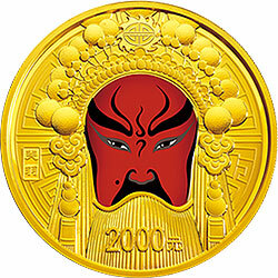 2012中國京劇臉譜彩色金銀紀念幣（第3組）5盎司彩色圓形金質紀念幣
