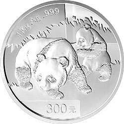 2008版熊貓金銀紀念幣1公斤圓形銀質紀念幣