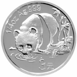 2007中國熊貓金幣發行25周年金銀紀念幣1-4盎司圓形銀質紀念幣F