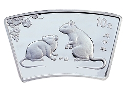 2008中國戊子（鼠）年1盎司扇形紀念銀幣