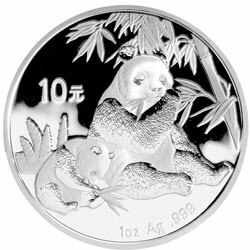 2007版熊貓金銀紀念幣1盎司圓形銀質紀念幣