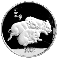 2007中國丁亥（豬）年金銀紀念幣1公斤圓形銀質紀念幣