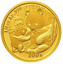 2005版熊貓貴金屬紀念幣1-4盎司金幣