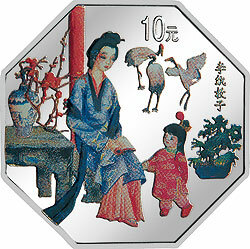 2000中國古典文學名著——《紅樓夢》彩色金銀紀念幣（第1組）1盎司八邊形彩色銀質紀念幣A