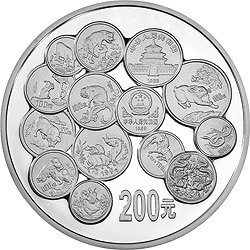 1999中國十二生肖1盎司紀念幣發行12周年紀念銀幣1公斤圓形銀質紀念幣