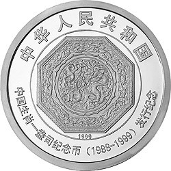 1999中國十二生肖1盎司紀念幣發行12周年紀念銀幣1公斤圓形銀質紀念幣