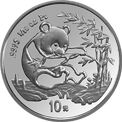 1994版熊貓金銀鉑及雙金屬紀念幣1-10盎司圓形鉑質紀念幣