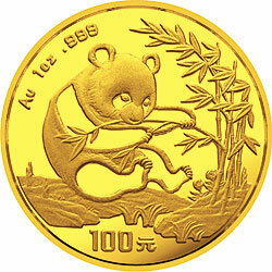 1994版熊貓金銀鉑及雙金屬紀念幣1盎司圓形金質紀念幣