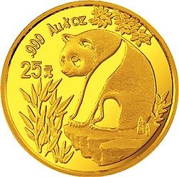 1993版熊貓金銀鉑及雙金屬紀念幣1-4盎司圓形金質紀念幣