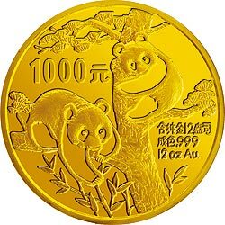 1988版熊貓金銀鉑紀念幣12盎司圓形金質紀念幣