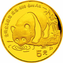 1987版熊貓金鉑紀念幣1-20盎司圓形金質紀念幣(P)