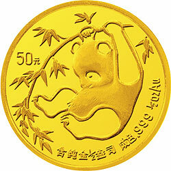 1985版熊貓金銀銅紀念幣1-2盎司圓形金質紀念幣