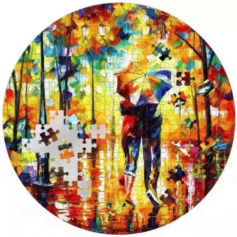 2022年帕勞微型拼圖白俄羅斯畫家阿弗萊莫夫《傘下情侶》彩色銀幣