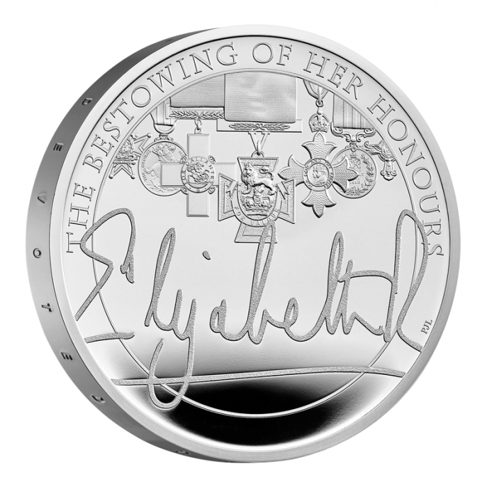 2022英國英女王的統治 - 授勳加冕.925精鑄28.28克银幣