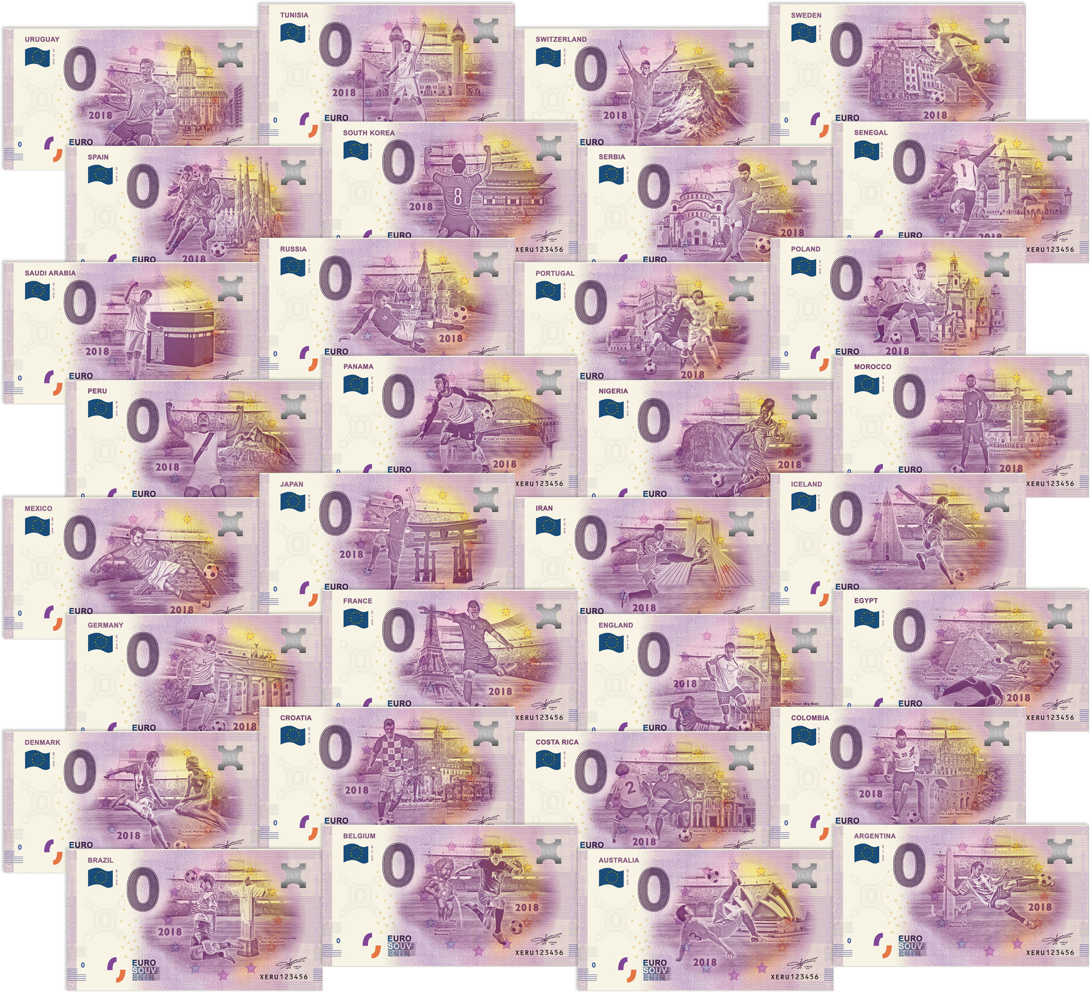 2018世界盃 入圍32國 0歐元收藏冊