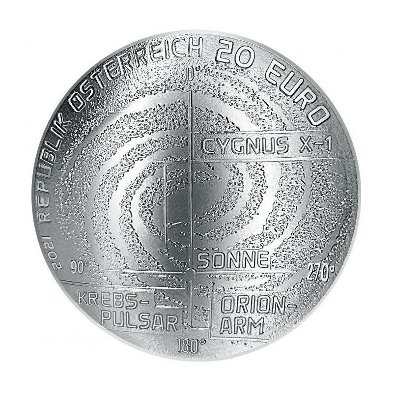 2021 奧地利奧秘宇宙系列 - 銀河925精鑄2/3盎司銀幣