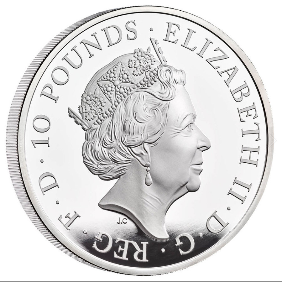 2022 英國農曆生肖系列 - 虎年 .999 精鑄5盎司銀幣