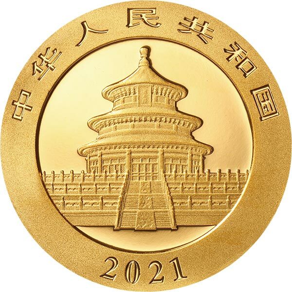 2021版熊貓3克普製投資金幣