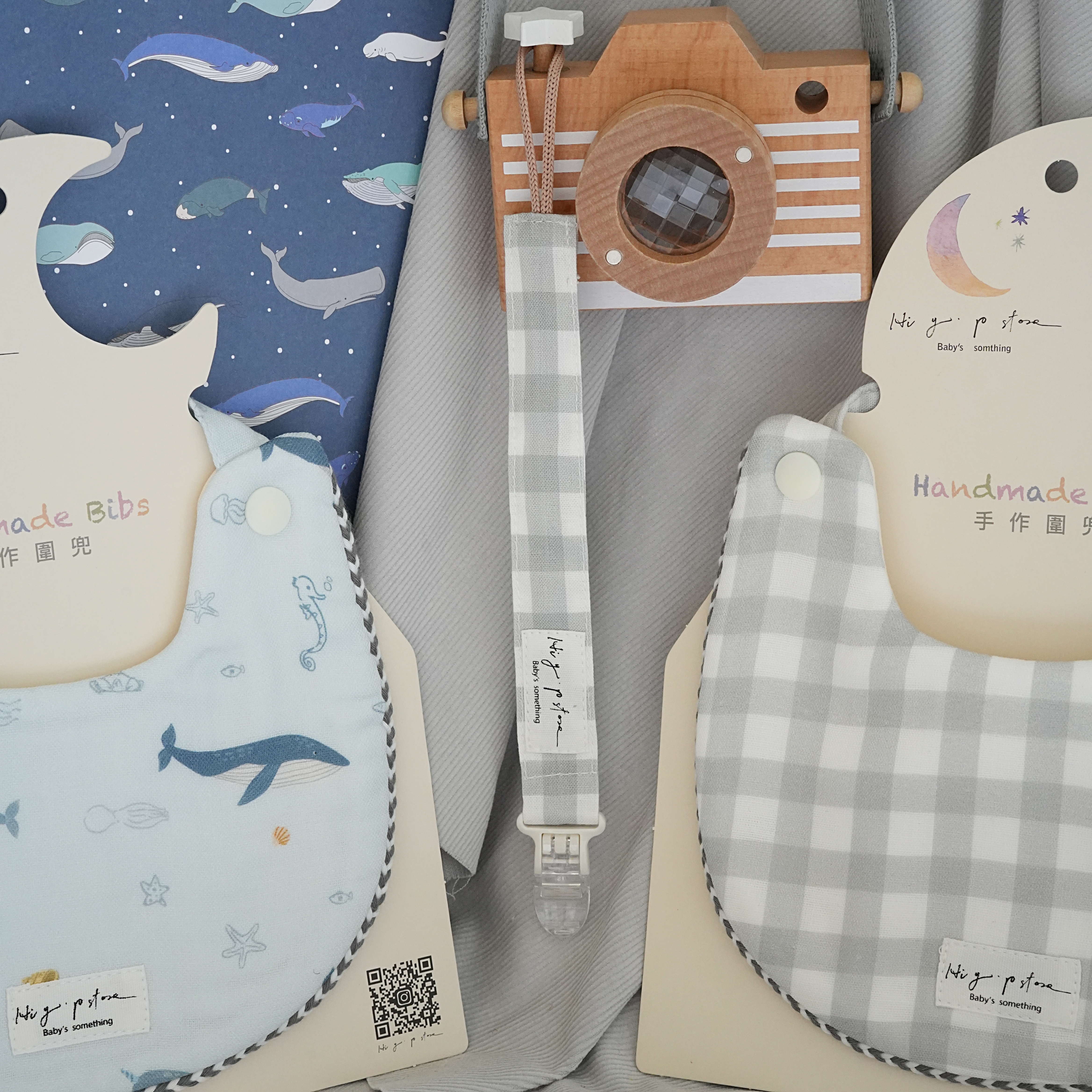 Hi Y.P store-鱷魚夾-獨家設計款-銀灰格紋