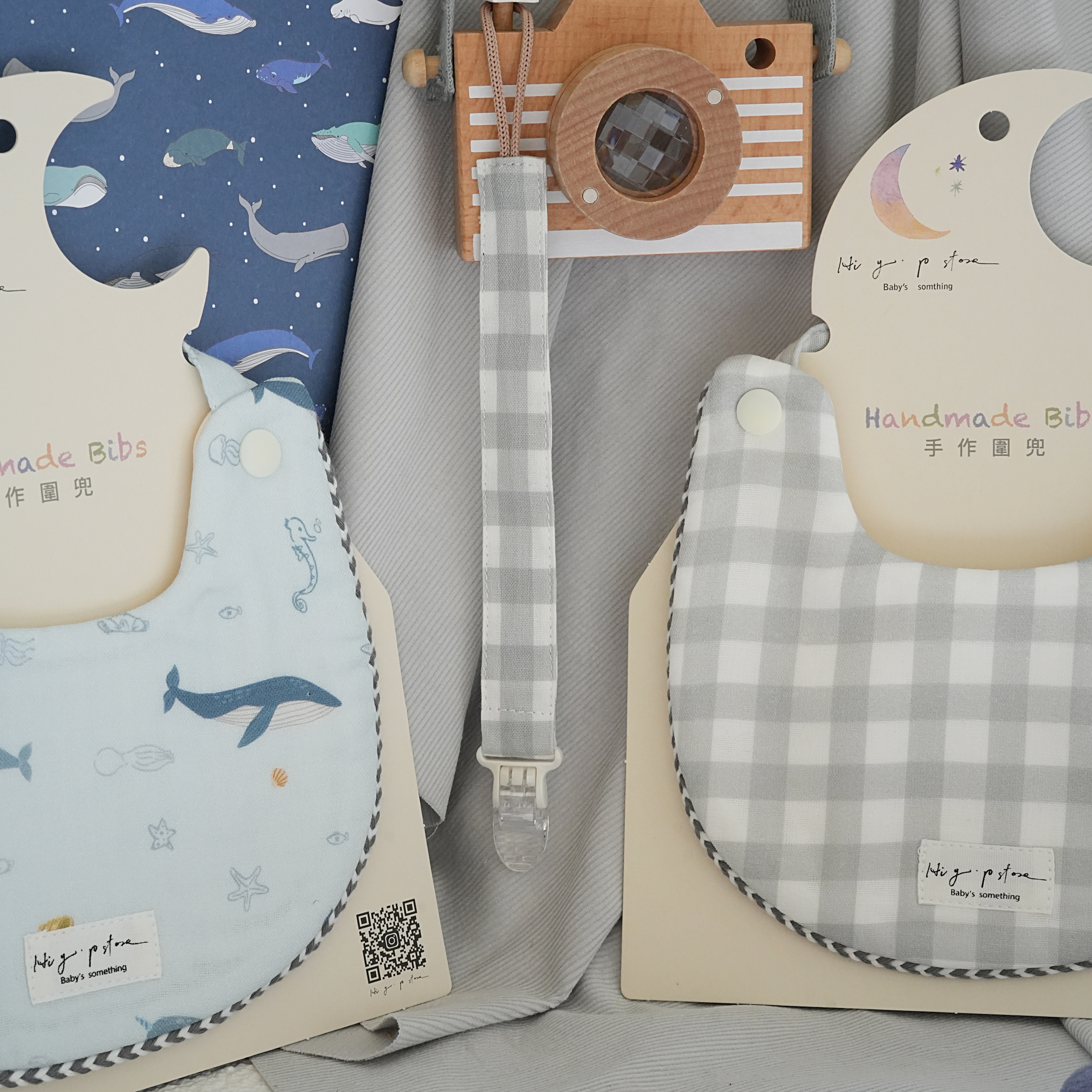 Hi Y.P store-鱷魚夾-獨家設計款-銀灰格紋