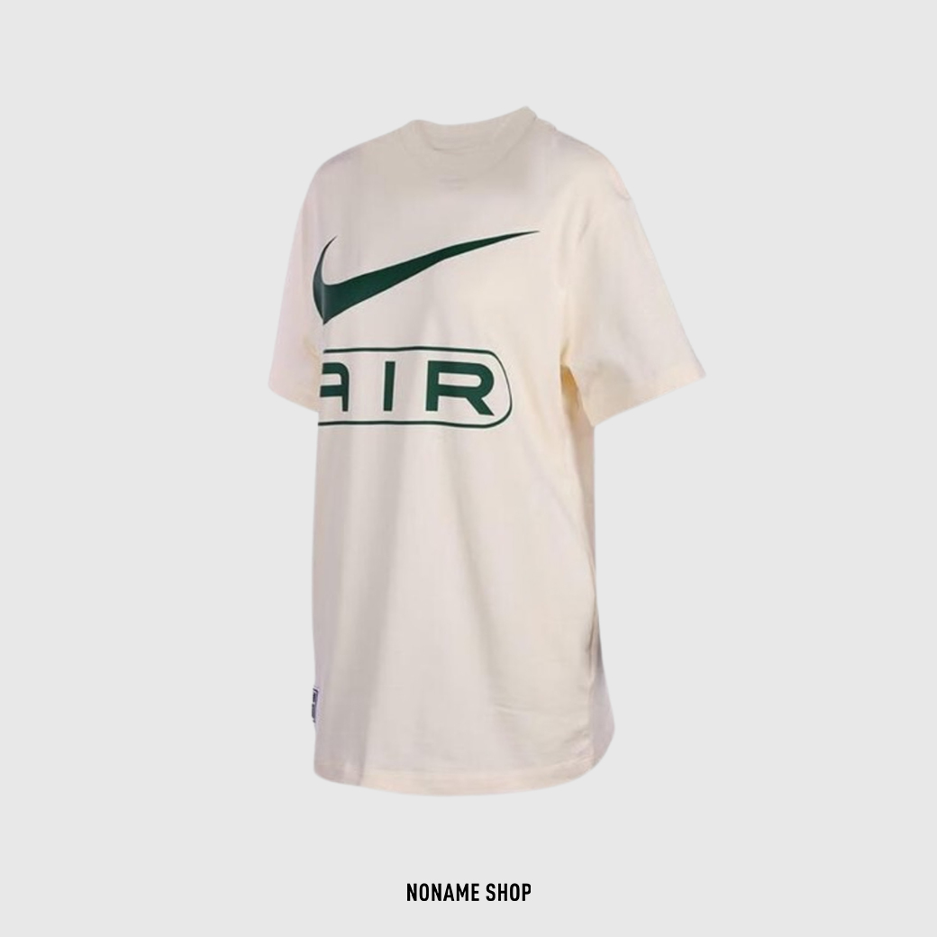 NIKE 大AIR LOGO 短袖 米白綠 (女款)