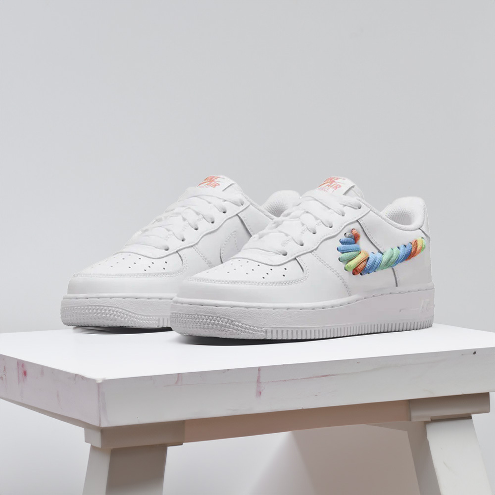 Nike Air Force 1 Low GS'Rainbow Swoosh 彩虹編織 FQ4948-100
