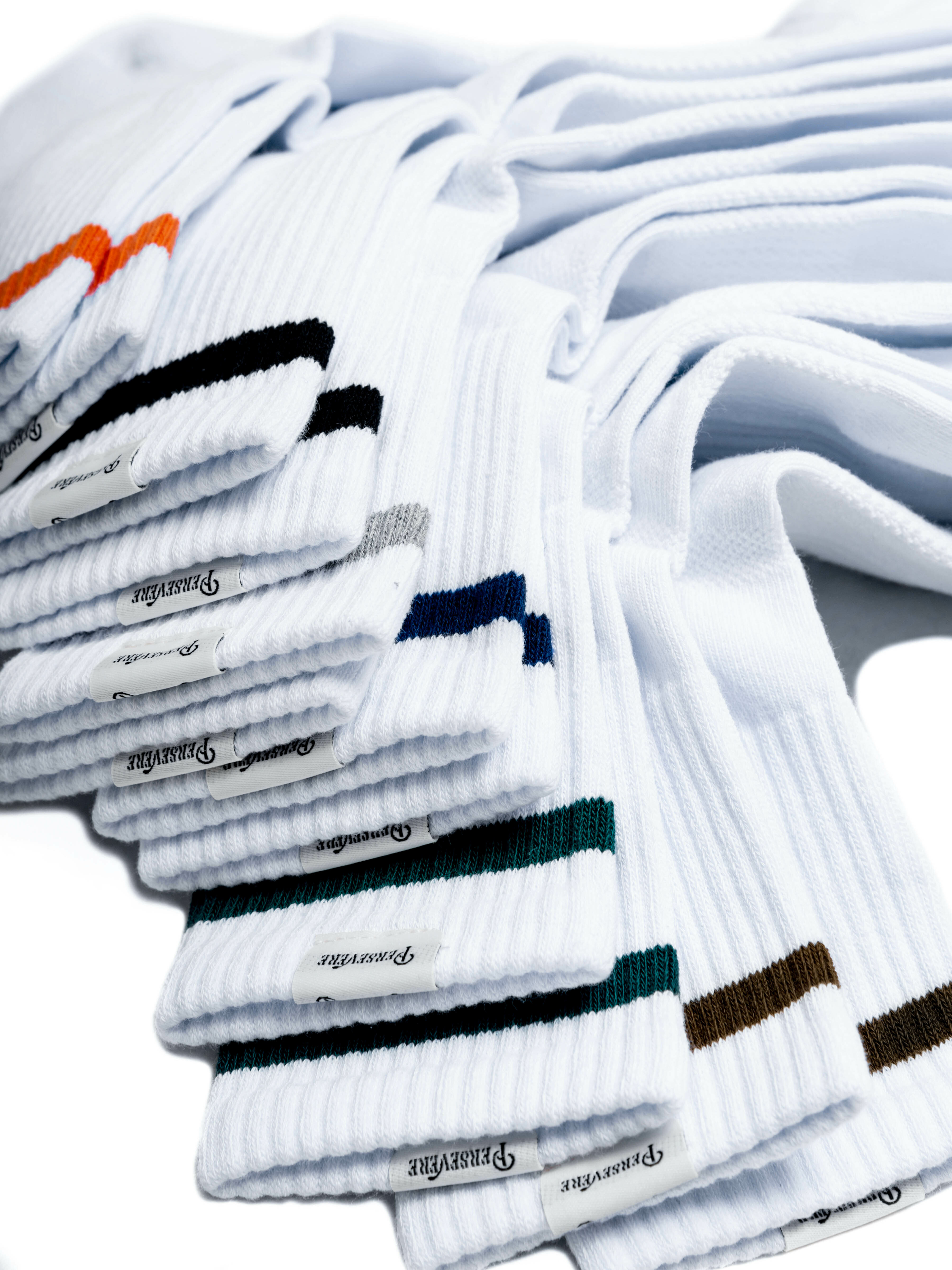 PERSEVERE AUTHENTIC STRIPE CREW SOCKS 條紋涼感中筒襪