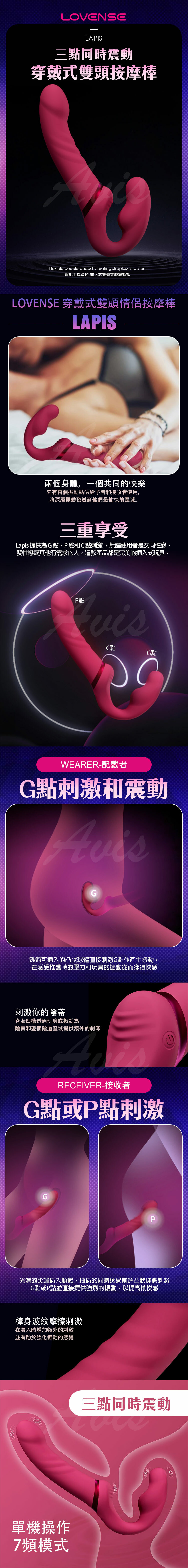 Lovense Lapis 智能手機遙控 雙點共震按摩棒