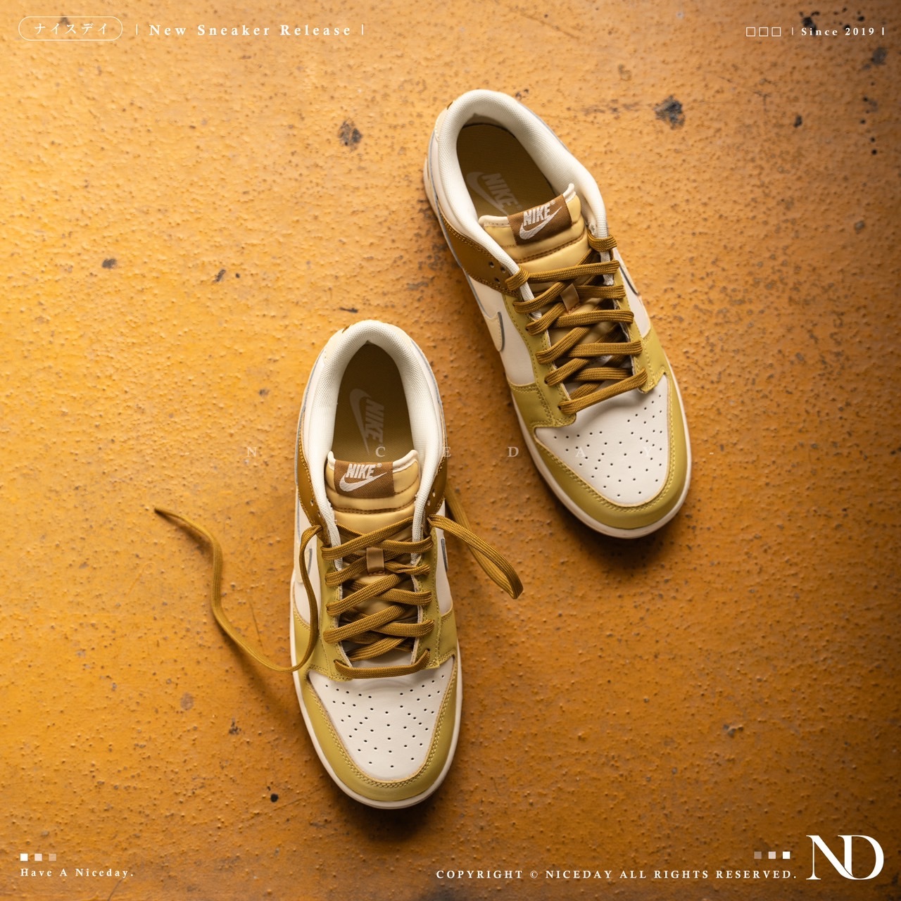 NICEDAY 現貨 Nike Dunk Low 夕陽黃 黃 拼接 金色 黃色 男款 男鞋 FZ4042-716