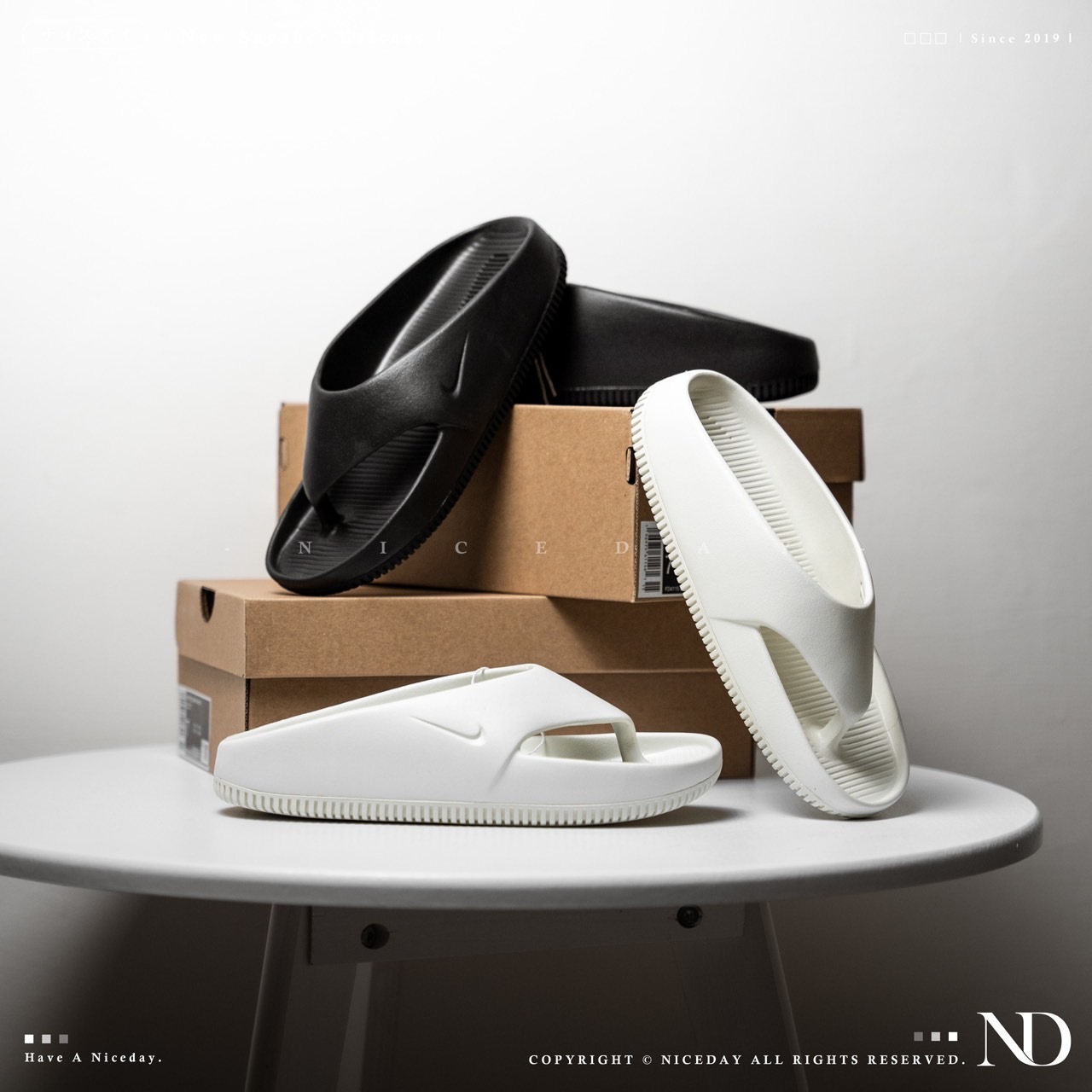 NICEDAY 現貨 Nike Calm Flip Flop Sail 白 黑 女款 拖鞋 夾腳拖 FD4115-003 / FD4115-001
