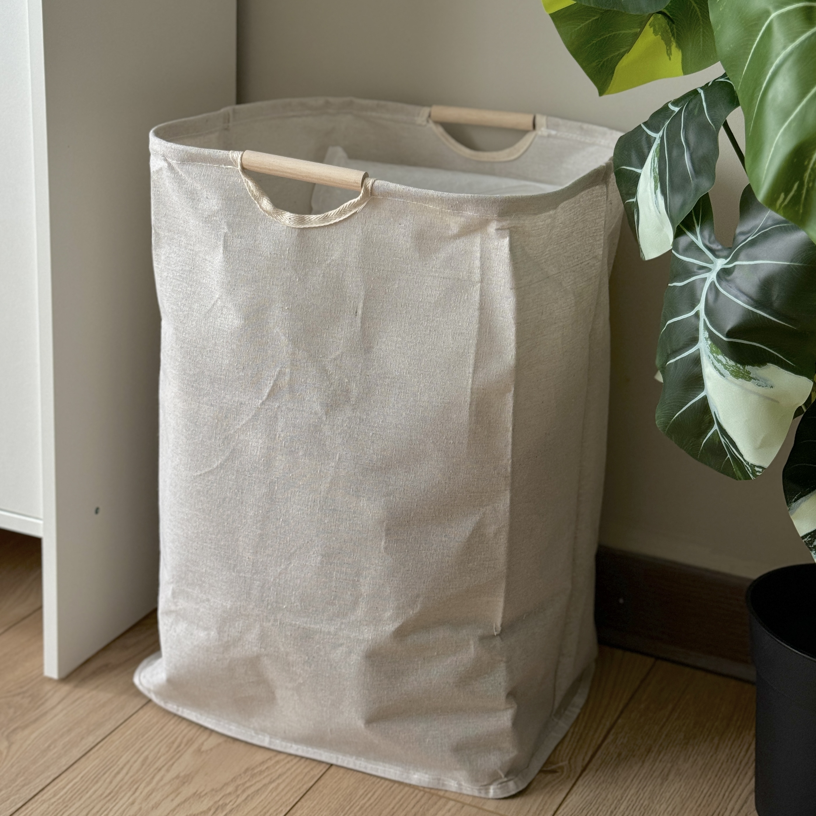 棉麻提把髒衣籃