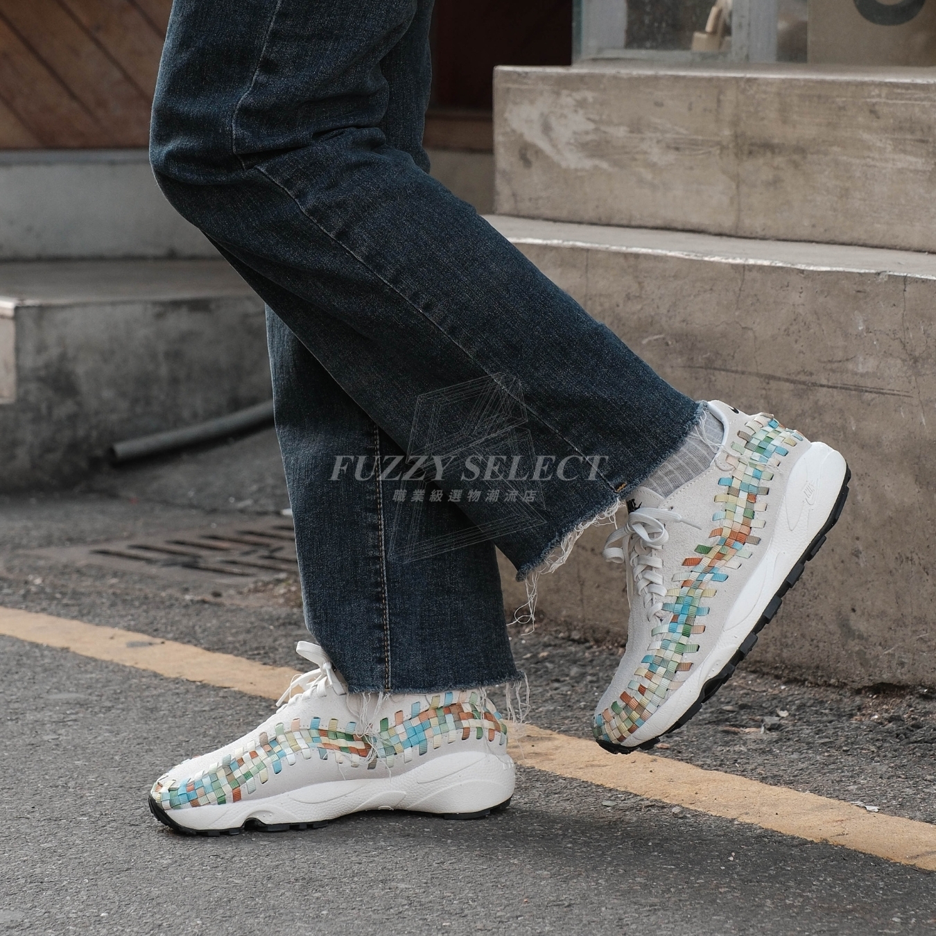 【逢甲 FUZZY】W Nike Air Footscape Rainbow 編織 灰 彩虹 FB1959-101