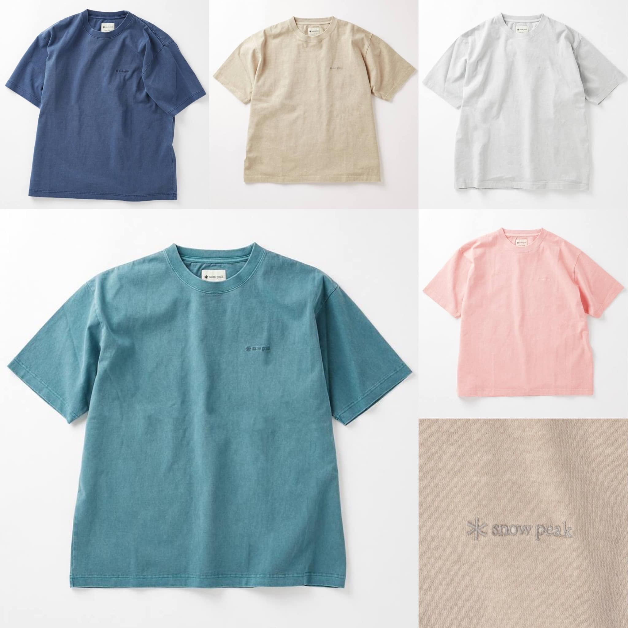 日本 Snow Peak Pigment Dyed Logo S/S Tshirt