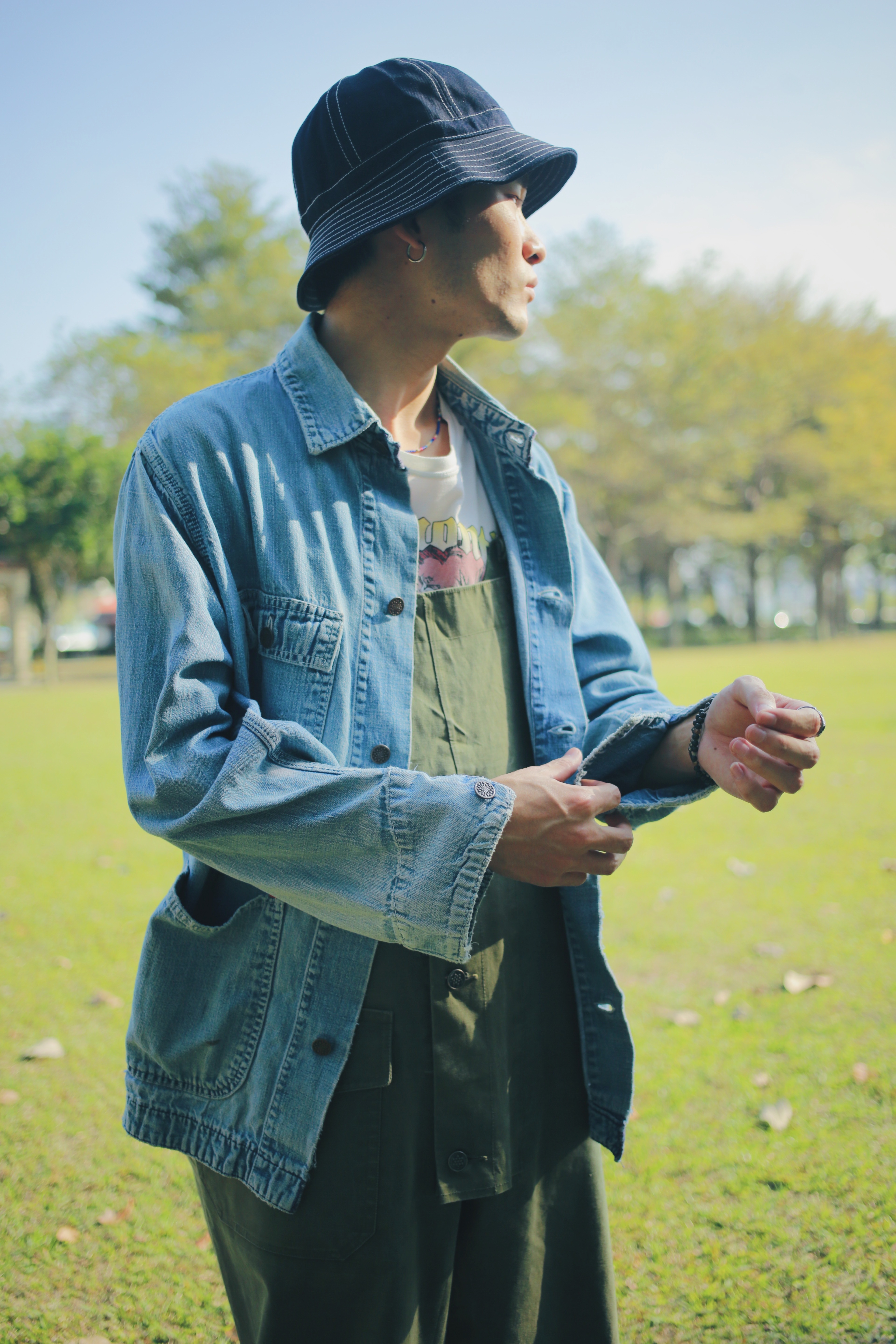 Vintage railroad chore jacket /美式鐵道工裝四口袋丹寧外套